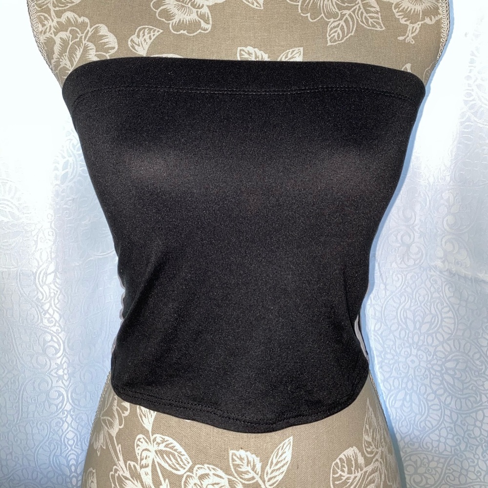 Black Double Line Tube Top
